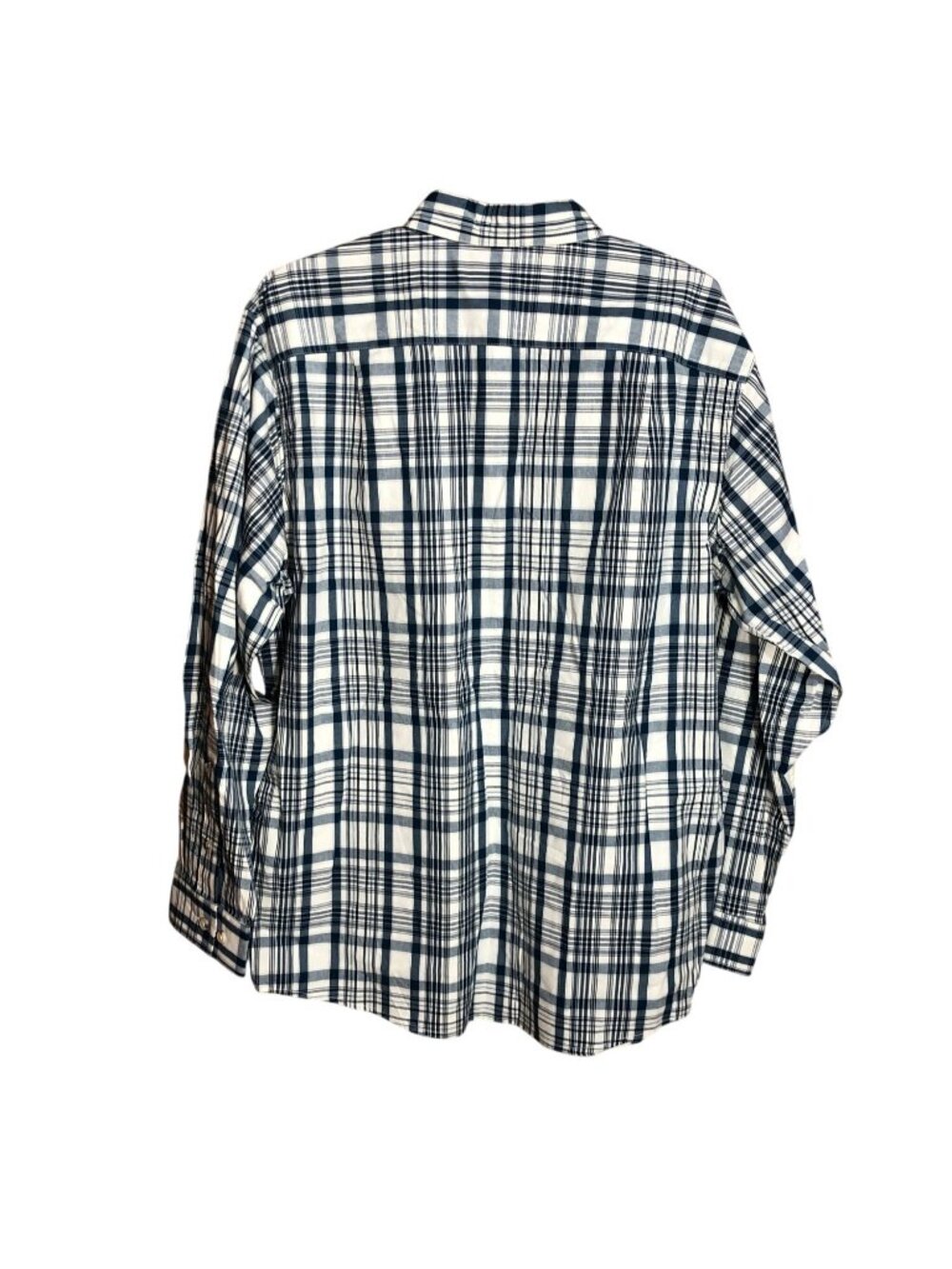 Blue Mountain Button Up Shirt Mens L Long Sleeve Plaid Navy Blue - Picture 2 of 8